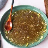 Ponzu sauce mixed together and ready on a plate