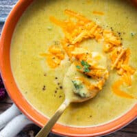 long pin for broccoli cheddar soup recipe