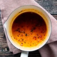 Honey and remaining seasoning is added to the pot and mixed. The honey glaze is now ready