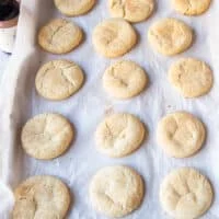 Sugar cookies out of the oven perfectly baked