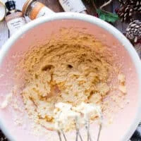 Fluffy mixture of sugar cookie dough when the egg and vanilla is added