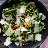 long pin for sauteed green beans