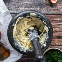 Mixed and blended herb butter smooth and ready