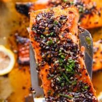long pin for sweet chili salmon