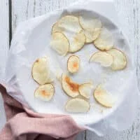 Microwave potato chips ready and golden