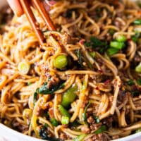 Mongolian Ground Beef Noodles
