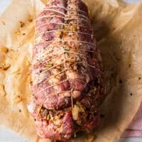 The process is repeated until all the lamb is tied up