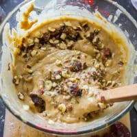 Add ons are added to the batter such as nuts and folded in