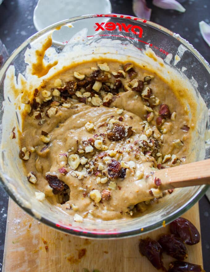 Add ons are added to the batter such as nuts and folded in