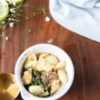 roast garlic, herbs and butter mixed together to make flavored butter