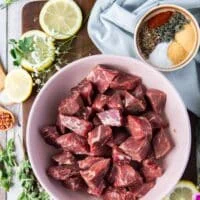 A piece of steak to make steak bites in air fryer