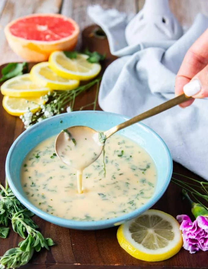 herbs added to the citrus beurre blanc