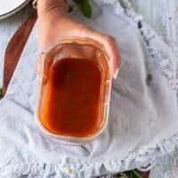 harissa vinaigrette made from a previous post stored in the fridge and used to marinade