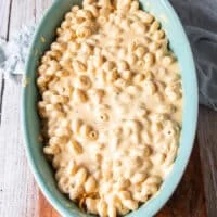 the final amount of pasta is added over the cheese
