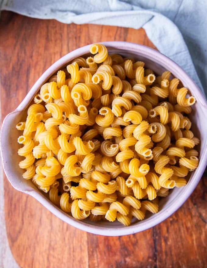 pasta ready to cook to make creamy mac and cheese