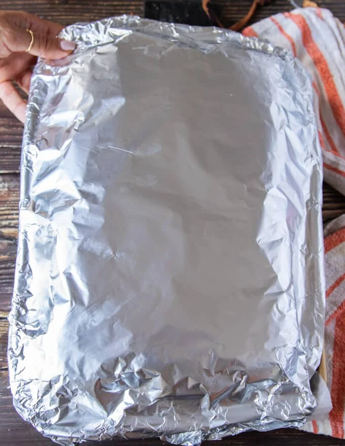 foil is used to cover the sliders before baking to keep the bread soft