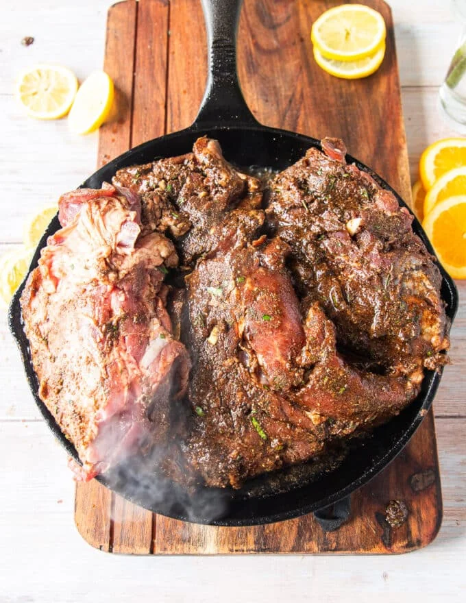 butterflied leg of lamb grilling