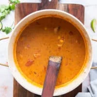 cream cheese is added and the chicken taco soup is now ready