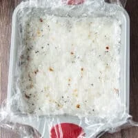Sushi rice pressed into a mold