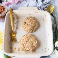 Tuna patties are shaped and formed