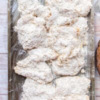 Chicken coated and ready to fry