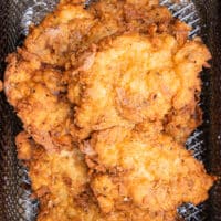 Chicken being deep fried